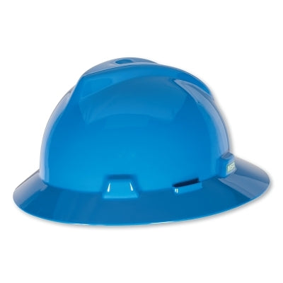 MSA 454732 V-Gard Protective Hat  Staz-On  Full-Brim Hat  Slotted  Blue