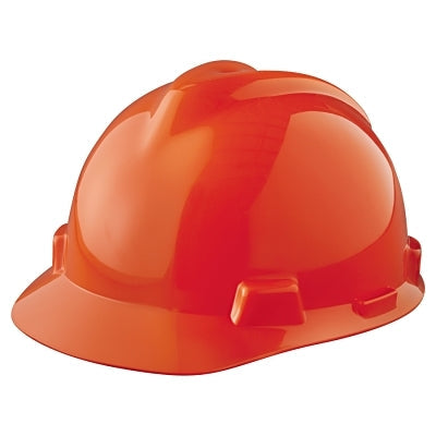 MSA 463945 V-Gard Slotted Hard Hat Cap  Staz-On Suspension  Orange