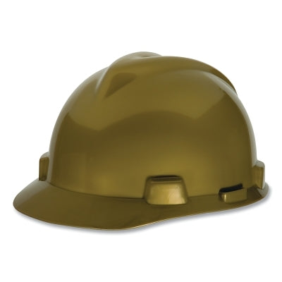 MSA 464852 V-Gard Slotted Hard Hat Cap  Staz-On w/Fas-Trac III Suspension  Gold