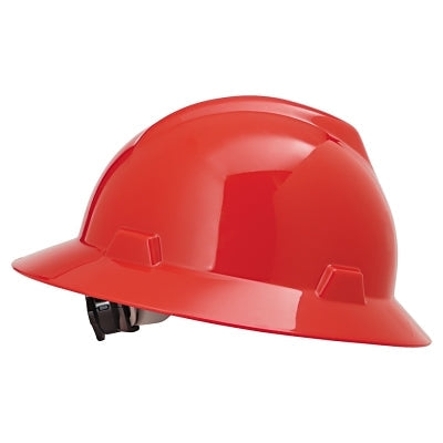 MSA 454731 V-Gard Protective Hat  Staz-On  Full-Brim Hat  Slotted  Gray