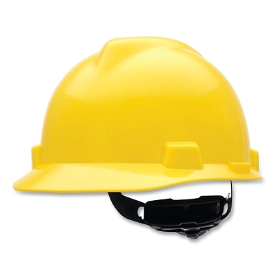 MSA 477479 V-Gard Slotted Hard Hat Cap  Fas-Trac III Suspension  Yellow