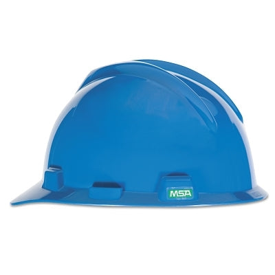 MSA 477483 V-Gard Slotted Hard Hat Cap  Fas-Trac III Suspension  Blue