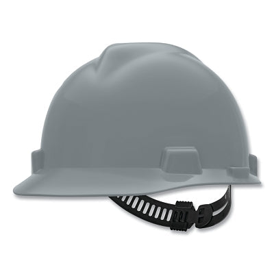 MSA 484340 V-Gard Slotted Hard Hat Cap  Staz-On Suspension  Silver