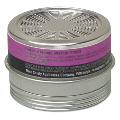 MSA 815185 Comfo Respirator Cartridge, CL//MV/Particulates, Comfo Respirators, NIOSH Color Code Magenta/Olive/White