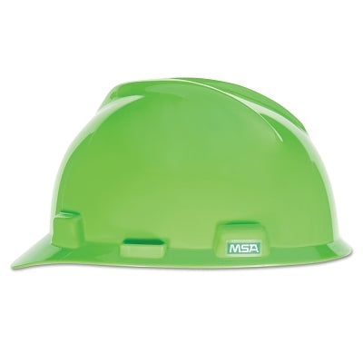 MSA 815565 V-Gard Slotted Hard Hat Cap  Fas-Trac III Suspension  Bright Lime Green