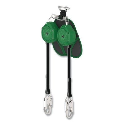MSA VSLEW-032-PE-A V-SHOCK EDGE Leading Edge Fall Limiter, 10 ft, Twin Triple Action Carabiner, 310 lb, 36CS Snaphook, 2 Legs