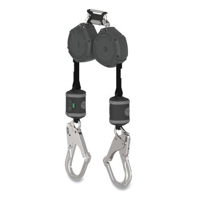 MSA VSOHW-012-QA-A V-SHOCK Fall Limiter, 6 ft, Twin Triple Action Carabiner, 310 lb, AL36CL Snaphook, 2 Legs