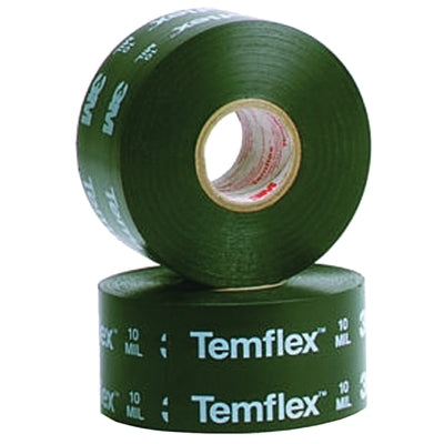 3M 7000005813 Temflex Vinyl Corrosion Protection Tape 1100, 2 in  x 100 ft, 10 mil,  Black