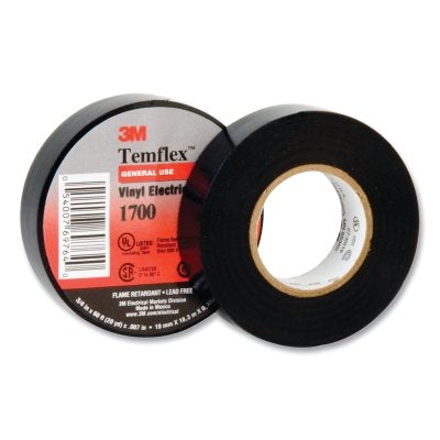 3M 7010399125 Temflex Vinyl Electrical Tape 1700,  2 in W, 36 yd L, Black