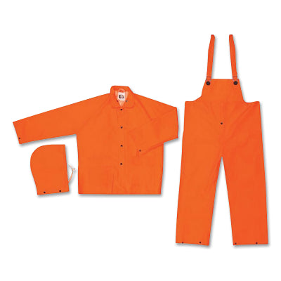 MCR Safety 2013M Classic 2013 3-Piece Rainwear suit  0.35 mm  PVC/Poly  Orange  Medium