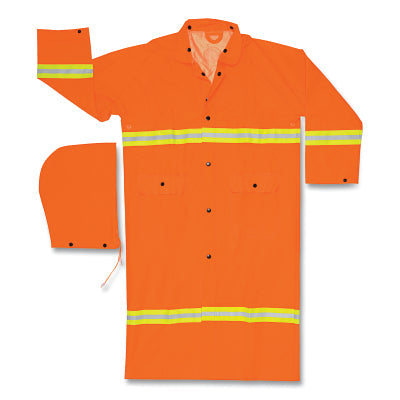 MCR Safety 201CRX4 201CR Luminator Raincoat  0.35 mm  PVC/Poly  Fluorescent Orange  4X-Large