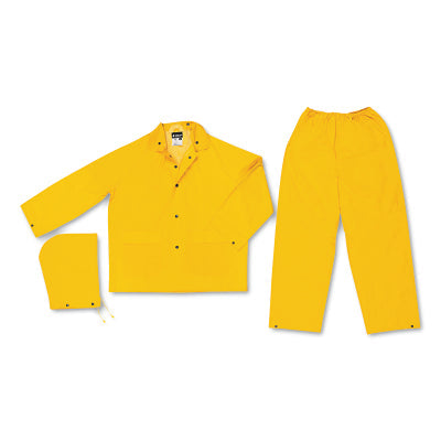 MCR Safety 2903S 2903 Classic 3-Piece Rain Suit  0.35 mm  PVC/Poly  Yellow  Small