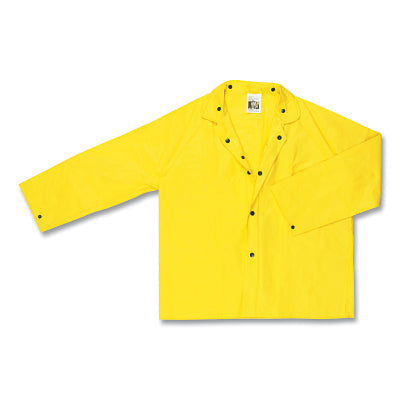 MCR Safety 300JX4 300J Wizard Series Yellow LF Rain Jacket with Detachable Hood  0.28 mm  Nylon Scrim/PVC  4X-Large