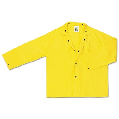 MCR Safety 300JX2 300J Wizard Series Yellow LF Rain Jacket with Detachable Hood  0.28 mm  Nylon Scrim/PVC  2X-Large