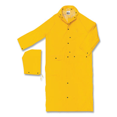 MCR Safety 360CM 360C Wizard Series Waterproof Long Raincoat  0.28 mm  PVC/Nylon Scrim/PVC  Yellow  Medium