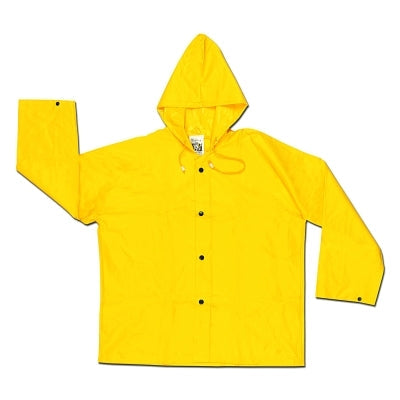 MCR Safety 300JHX3 300JH Wizard Hooded Rain Jacket  0.28 mm  PVC/Nylon/PVC  Yellow  3X-Large