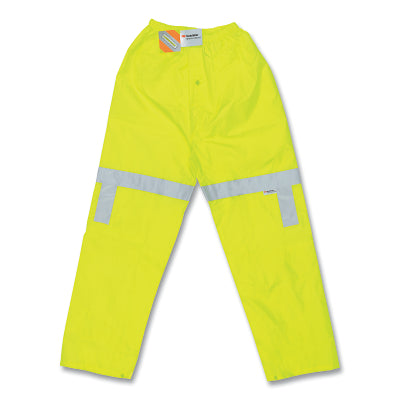 MCR Safety 500RPWM 500RPW Luminator Series Elastic Waist Rain Pants  0.16 mm  PU/Poly  Fluorescent Lime  Medium