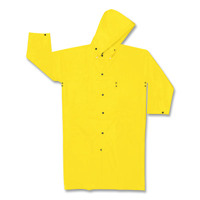 MCR Safety 550CX3 550C Navigator Series Long Raincoat  0.22 mm  PU/Nylon  Yellow  3X-Large