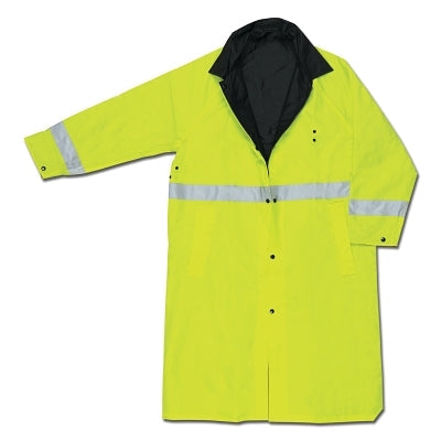 MCR Safety 7368CRL 7368CR Luminator Reversible Raincoat, 0.54 mm, PVC/Nylon, Black/Lime, Large
