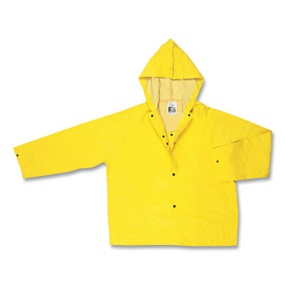 MCR Safety 800JHX2 800JH Concord Rain Jacket with Attached Hood, 0.35 mm, Neoprene/Nylon, Yellow, 2X-Large