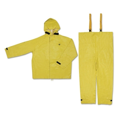MCR Safety 8402L Hydroblast Suit Jacket with Attached Hoods and Bib Pants, 0.35 mm, Neoprene/Nylon, Yellow, Large