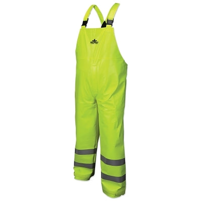 MCR Safety BJ238BPL Big Jake 2 Rainwear Flame Resistant Bib Pants, Fluorescent Lime, Large