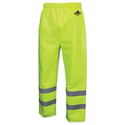 MCR Safety BJ238PWM Big Jake 2 Rainwear Flame Resistant Elastic-Waist Pants, Fluorescent Lime, Medium