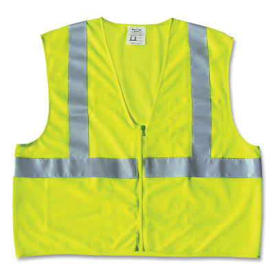 MCR Safety CL2MLPX2 CL2LPL Luminator Class 2 Hi Vis Safety Vest  2X-Large   Flursescent Lime