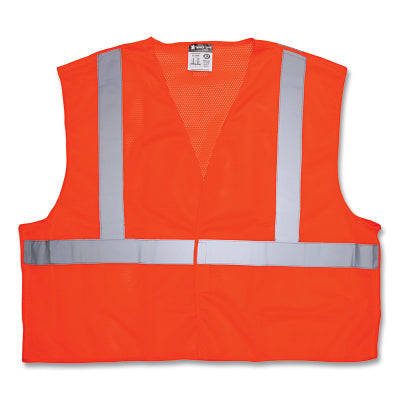 MCR Safety CL2MOX4 CL2MO Luminator Class 2 Tear-away Safety Vest  4x-Large  Fluorescent Orange