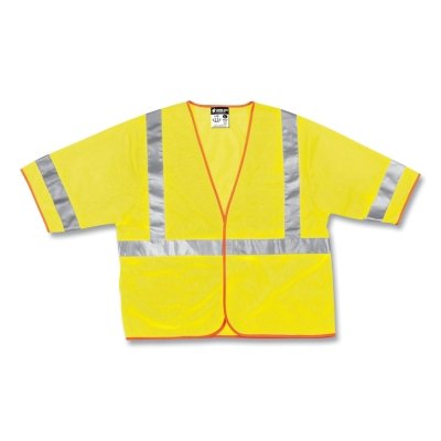 MCR Safety CL3MLX4 CL3ML Luminator Class 2 Safety Vest  4X-Large  Fluorescent Lime