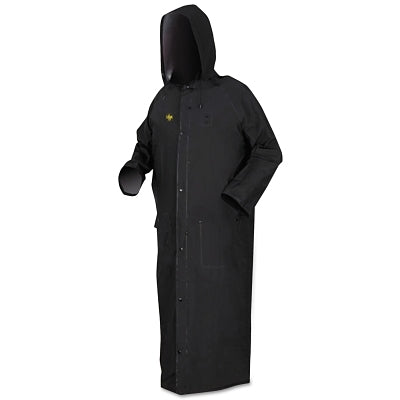 MCR Safety FR267CM Classic Plus Series Rider Coat  Medium  PVC/Polyester  Black