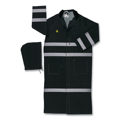 MCR Safety FR267CRL FR267CR Classic Plus Ankle Length Rainwear  0.35  PVC/Poly  Black  Large
