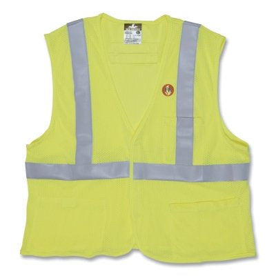 MCR Safety FRMCL3MLM FRMCL3 Class 3 Type R Flame Resistant Safety Vest, Medium, Fluorescent Lime