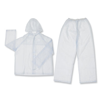 MCR Safety O722M 0722 Squall 2 Piece Lightweight Rain Suit  0.20 mm PVC  Clear  Medium