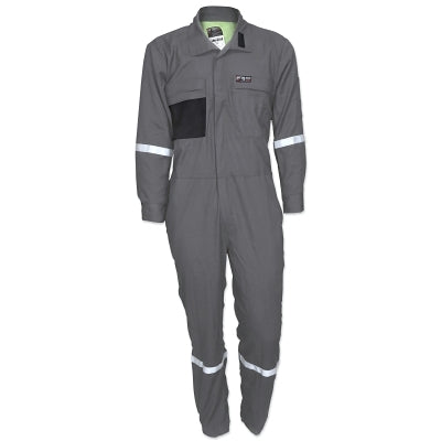 MCR Safety SBC101152 Summit Breeze Flame Resistant Coverall, Gray, Size 52