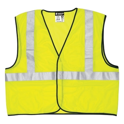 MCR Safety VCL2MLXL Class II Safety Vests  X-Large  Fluorescent Lime