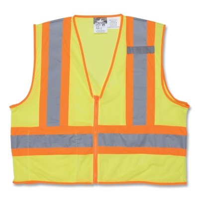 MCR Safety WCCL2LFRX3 Luminator Class II Flame Resistant Vests  3X-Large  Fluorescent Lime