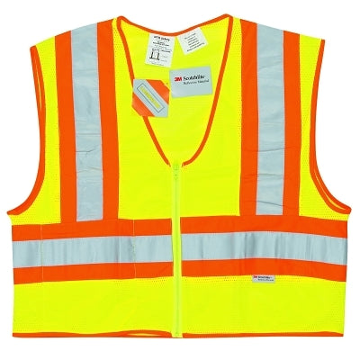 MCR Safety WCCL2LFRL Luminator Class II Flame Resistant Vests  Large  Fluorescent Lime