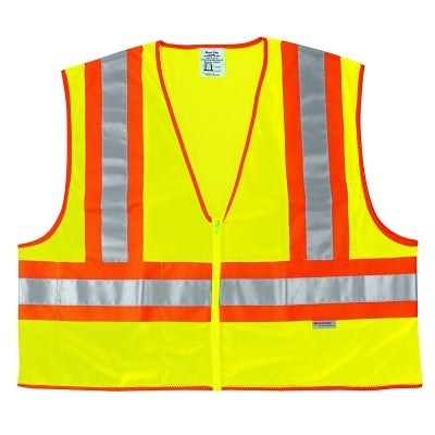 MCR Safety WCCL2LL Luminator Class II Safety Vests  Large  Lime