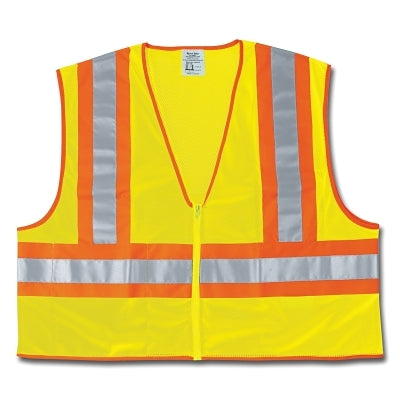 MCR Safety WCCL2LM Luminator Class II Safety Vests  Medium  Lime