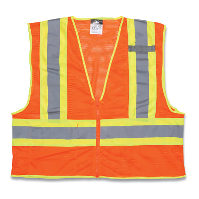 MCR Safety WCCL2OX3 WCCL2O Luminator Class 2 Safety Vest, 3X-Large, Fluorescent Orange