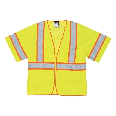MCR Safety WCCL3LX3 WCCL3L Luminator Class 3 Safety Vest  3X-Large  Fluorescent Lime