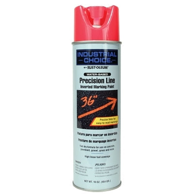 Rust-Oleum 1861838 Industrial Choice M1800 Precision Line Marking Paint, 17 oz, Fluorescent Pink, Water-Based