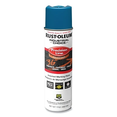 Rust-Oleum 203024V Industrial Choice M1600 Precision Line Marking Paint, 17 oz, Caution Yellow, Solvent-Based