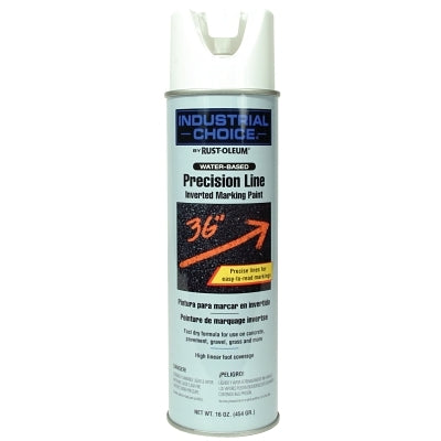 Rust-Oleum 203039 Industrial Choice M1800 Precision Line Marking Paint, 17 oz, White, Water-Based
