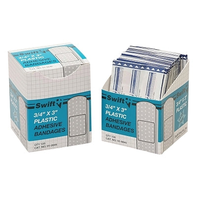 Honeywell North 10045 Adhesive Bandage  3/4 in x 3 in Strips  Plastic