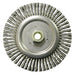 Weiler 9500 Roughneck Stringer Bead Twist Knot Wire Wheel, 6 in Dia, 0.020 in Stainless Steel Wire, 5/8 in-11 Arbor