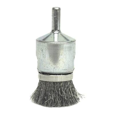 Weiler 11100 Banded Crimped Wire End Brush, Steel, 20000 RPM, 1/2 in x 0.006 in
