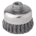 Weiler 12416 Single Row Heavy-Duty Knot Cup Brush, 4 in dia, 5/8-11 UNC, 0.023 Stainless Steel Wire