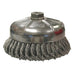 Weiler 12856 Single Row Heavy-Duty Knot Cup Brush, 6 in dia, 5/8-11 UNC, 0.023 Steel Wire